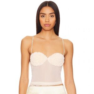 Revolve Lovers & Friends Steph Shear Top in Cream Size Medium Brand new with tag